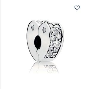 Set of 2 Pandora Sparkling Arcs of Love Charm Clips